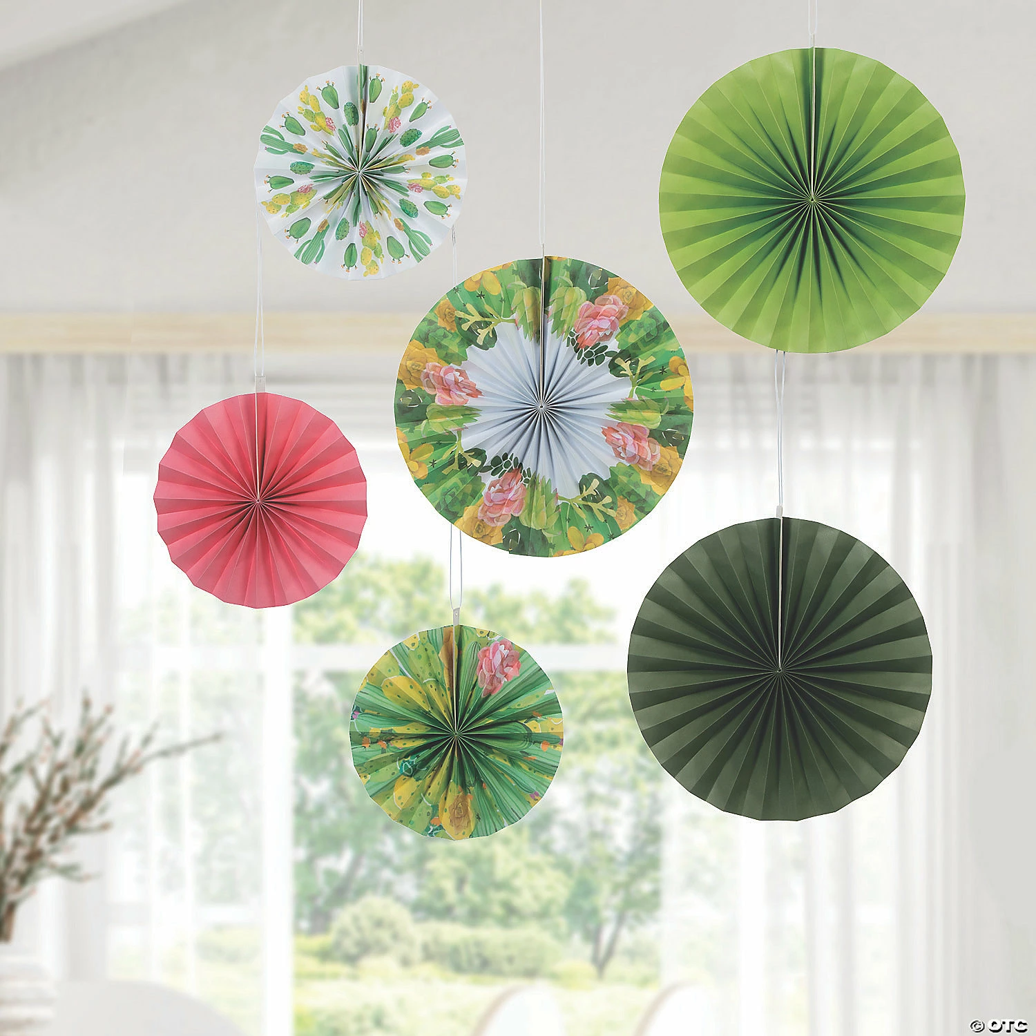 Brand new 😉 10" - 14" Cactus Shower Hanging Paper Fans - 6 Pc. ❤️ 3 Brand new 😉 10" - 14" Cactus Shower Hanging Paper Fans - 6 Pc. ❤️ - Image 3