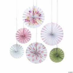 Top 10 ⌛ 10" - 14" Garden Party Printed Hanging Fans - 6 Pc. 🔥