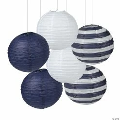 Coupon 🌟 12" Nautical Hanging Paper Lanterns - 6 Pcs. 😉