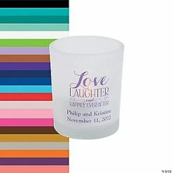Cheap 👍 Personalized Happily Ever After Votive Candle Holders - 12 Pc. ✨