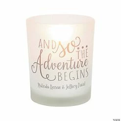 Cheap 💯 Personalized Adventure Wedding Votive Candle Holders - 12 Pc. 👍