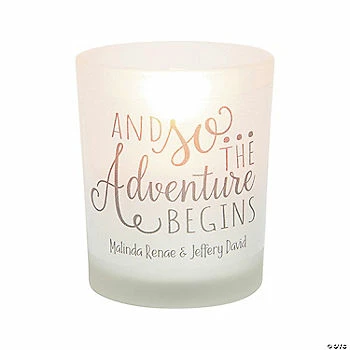 Cheap π― Personalized Adventure Wedding Votive Candle Holders - 12 Pc. π 1 Cheap π― Personalized Adventure Wedding Votive Candle Holders - 12 Pc. π