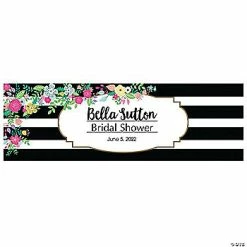 Deals 🎉 Black & White Stripe Bridal Shower Custom Banner - Medium ❤️