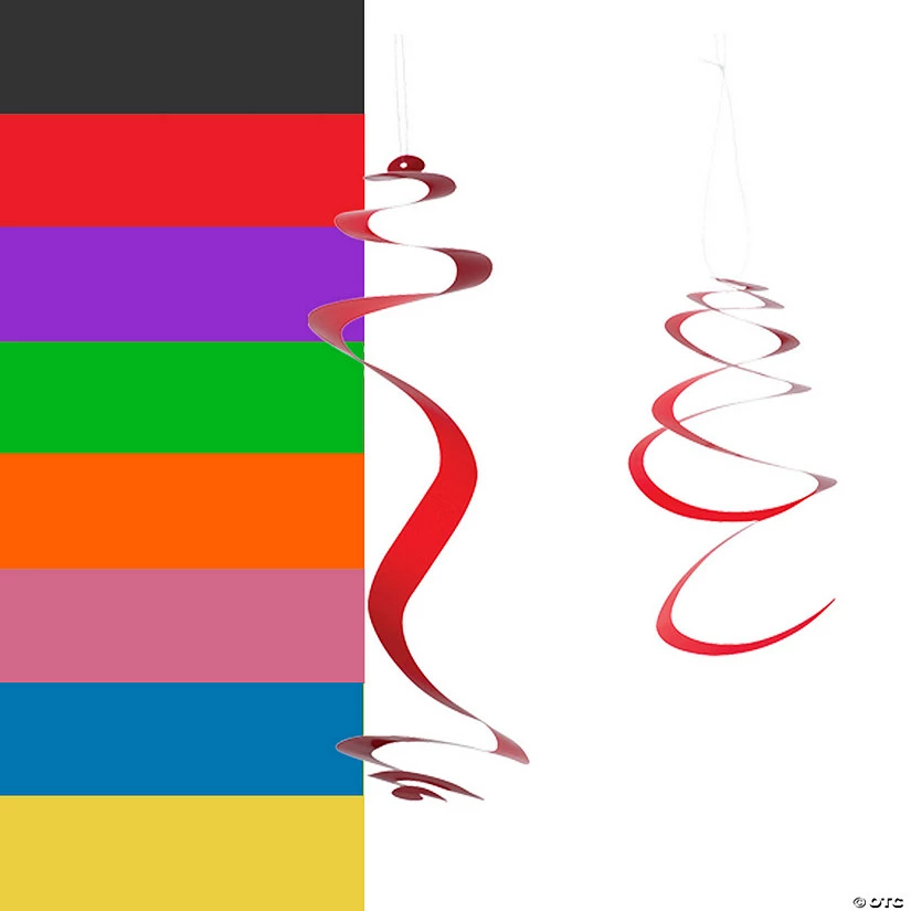 Wholesale ๐ Solid Color Hanging Swirl Decorations - 12 Pc. ๐ฅฐ 2 Wholesale ๐ Solid Color Hanging Swirl Decorations - 12 Pc. ๐ฅฐ - Image 2