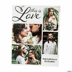 Brand new ✔️ Personalized Rustic Wedding Photo Collage Table Sign ✔️