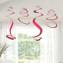 Hot Sale 😉 Solid Color Hanging Swirl Decorations - 12 Pc. 🔥 -Outlet Engagement Party Decorations Store 20 candy pink hanging swirl decorations 12 pc 13964269 a02