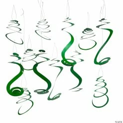 Discount ✔️ Solid Color Hanging Swirl Decorations - 12 Pc. 🔥