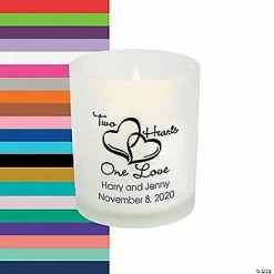 Best Pirce 💯 Personalized Two Hearts One Love Wedding Votive Candle Holders - 12 Pc. 👏