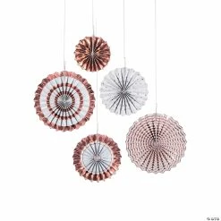 Hot Sale ✔️ 6" - 19" Rose Gold Foil Hanging Fans - 5 Pc. 💯