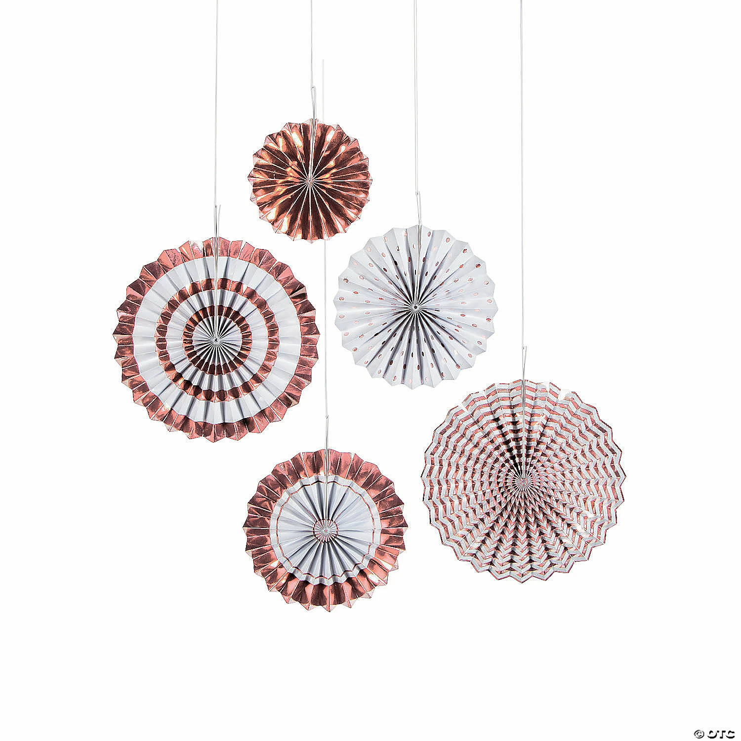 Hot Sale βοΈ 6" - 19" Rose Gold Foil Hanging Fans - 5 Pc. π― 1 Hot Sale βοΈ 6" - 19" Rose Gold Foil Hanging Fans - 5 Pc. π―