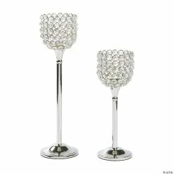 Discount π₯° Acrylic Crystal Bead Pedestal Candle Holders - 2 Pc. π₯
