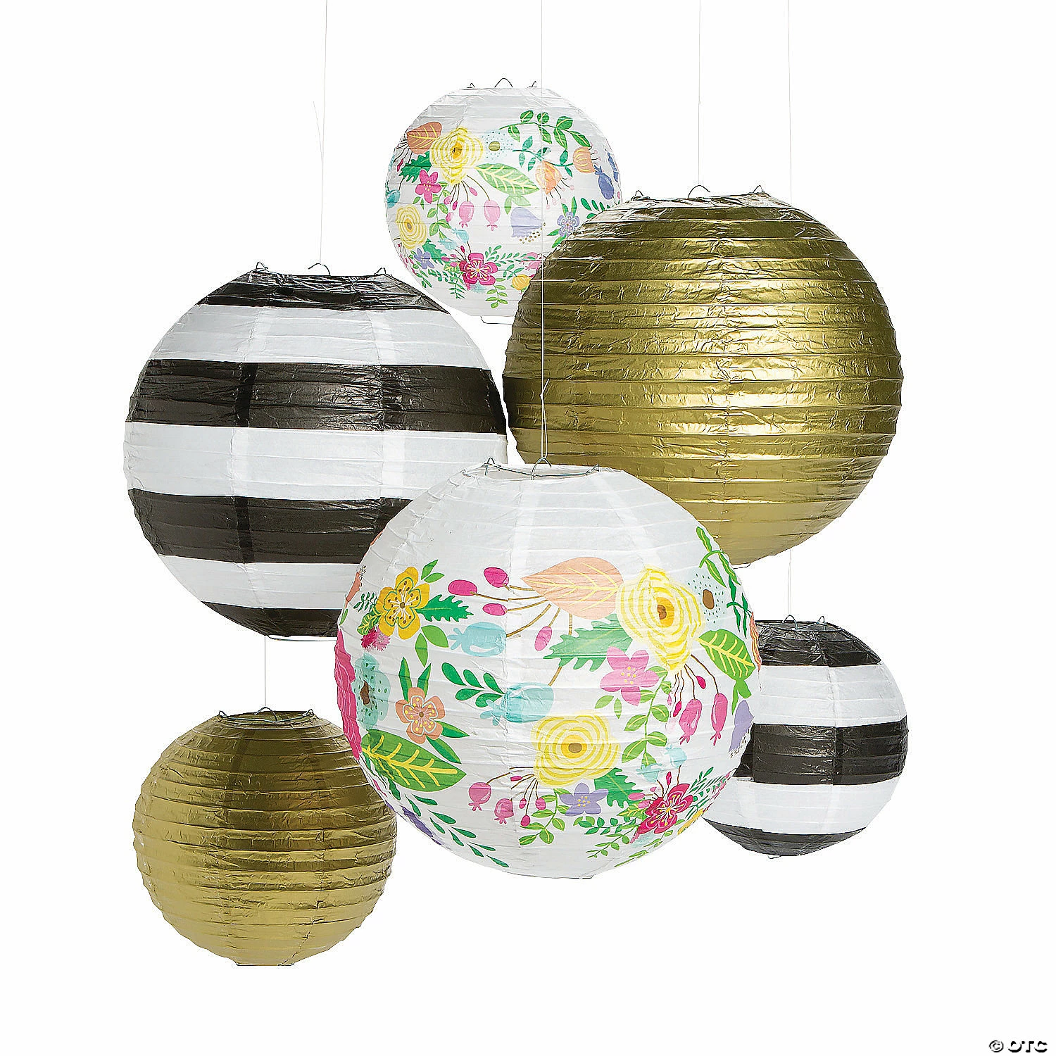 Deals ๐ Black & White Stripe Bridal Shower Paper Lanterns - 6 Pc. ๐ 1 Deals ๐ Black & White Stripe Bridal Shower Paper Lanterns - 6 Pc. ๐