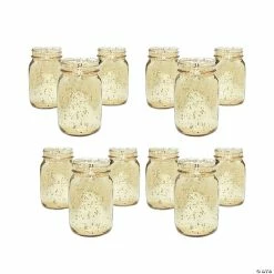 Outlet ๐ฅ Bulk Gold Mercury Mason Jars - 36 Pc. ๐