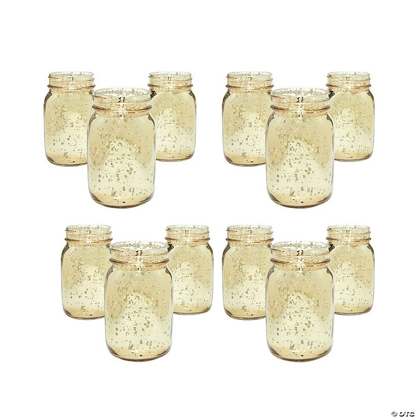 Outlet 🔥 Bulk Gold Mercury Mason Jars - 36 Pc. 👍 1 Outlet 🔥 Bulk Gold Mercury Mason Jars - 36 Pc. 👍