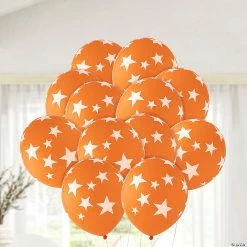 Flash Sale 😍 Bulk White Stars 11" Latex Balloons - 144 Pc. ✨ -Outlet Engagement Party Decorations Store bulk orange with white stars 11 latex balloons 144 pc 14104710 a02