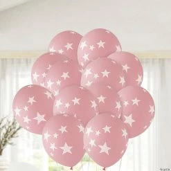 Buy 💯 Bulk White Stars 11" Latex Balloons - 144 Pc. 👏 -Outlet Engagement Party Decorations Store bulk pink with white stars 11 latex balloons 144 pc 14104758 a02
