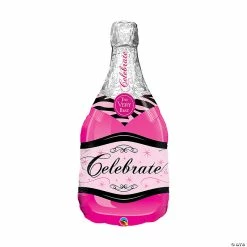 Promo 🧨 Celebrate Pink Champagne Bottle 39" Mylar Balloon 😀