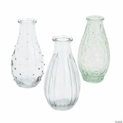New 😉 Clear Vintage Bud Glass Vase Set - 3 Pc. 🌟