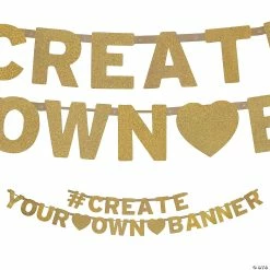 Budget 🔔 Create Your Own Gold Glitter Letter Jointed Banner 💯