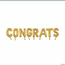 Outlet β Gold Congrats 16" Mylar Balloon Banner β€οΈ
