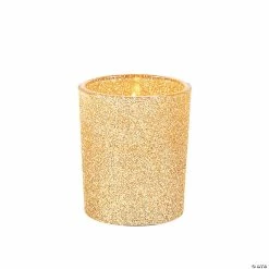 Best Pirce 🎁 Gold Glitter Votive Candle Holders - 12 Pc. 🎁