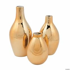 Cheap 👏 Gold Metallic Vase Set - 3 Pc. ❤️