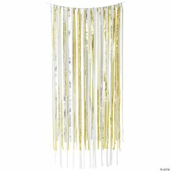 Deals ✔️ Gold, SIlver & White Streamer Backdrop 😉