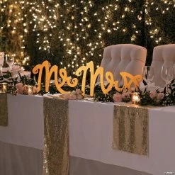 Coupon ⭐ Mrs. Gold Calligraphy Chair Sign 👏 -Outlet Engagement Party Decorations Store mrs gold calligraphy chair sign13776642 a02