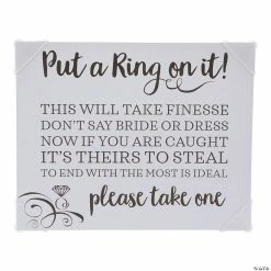 Best Sale βοΈ Put a Ring on It Bridal Shower Game Instructions Sign β¨