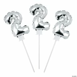Budget 🧨 Self-Inflating Number 2 6" Mylar Balloons - 6 Pc. 😀