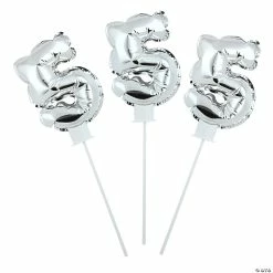 Cheap 🥰 Self-Inflating Number 5 6" Mylar Balloons - 6 Pc. ❤️
