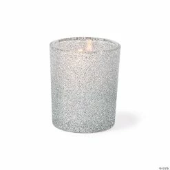 Deals 👏 Silver Glitter Votive Candle Holders - 12 Pc. 🔥