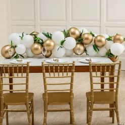 New ⭐ White & Gold Balloon Table Runner Kit - 651 Pc. 💯
