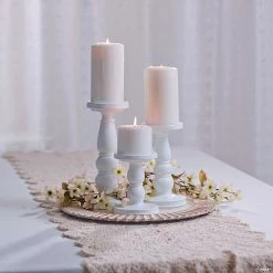 Brand new 🎁 White Candle Holder Set - 3 Pc. 🎉 -Outlet Engagement Party Decorations Store white candle holder set 3 pc 13751867 a02